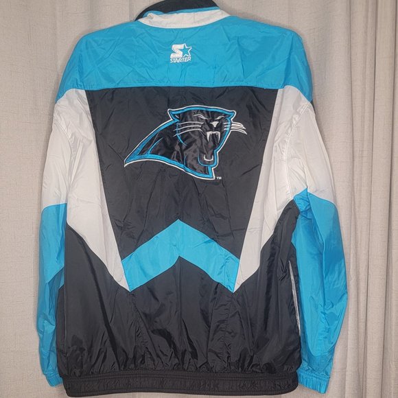 VINTAGE STARTER Carolina Panthers Mens XL Windbreaker - Picture 2 of 6